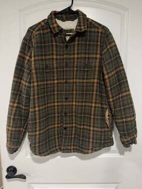 Sherpa Lined Plaid Shacket Jacket Men’s Medium Workwear Cabin Gorpcore